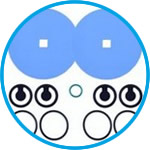 Sets of diaphragms and valves for membrane pumps Vacuubrand