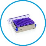 Storage tubes Matrix™ with 2D barcode, sterile, with coloured screw cap, barcoded rack