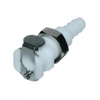Quick-lock couplings with valve, PMC Series, Acetal