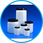 Cylindrical jars with ribbed cap, HDPE