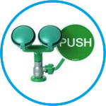 Safety Eye Showers with two 45° shower heads, for table mounting