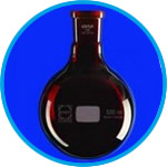 Round bottom flasks with conical ground joint, amber, DURAN®