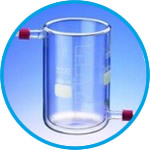 Beakers, glass, jacketed wiht PTFE-Olive, type T-GL