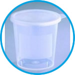 Jars, conical, with snap lid, PP