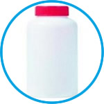 Wide-mouth bottles, PE, with leakproof screw cap