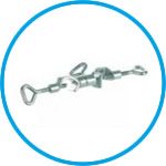 Swivelling bosshead, 18/10 steel, angle 0 to 360°