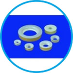 Silicone rubber seals, with PTFE washers, silicone rubber (VMQ)