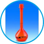 Volumetric flasks with screw cap of PMP, class A, opaque