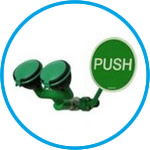 Safety Eye Showers with two 45° shower heads, for concealed wall mounting