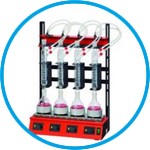 Serial heating unit for reflow distillation
