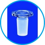 Hollow stoppers, hexagonal plate, pointed bottom, borosilicate glass 3.3