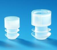 Grip stoppers for centrifuge tubes, round bottom, LDPE