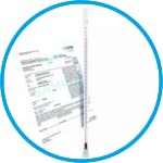 Precision thermometer, calibrated, enclosed form