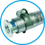 Vacuum fittings, PVC tubing with KF flanged, support spiral insert