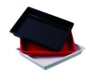 Photographic trays LaboPlast®, PVC, shallow form without ribs on bottom, profile shape rounded