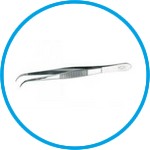 Forceps, curved end, 18/10 steel