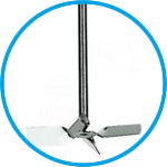 Diagonal blade stirring rotors, 4-blade, stainless steel 1.4404
