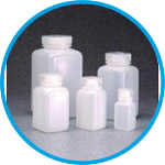 Square bottles, wide-mouth Nalgene™, HDPE