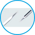 Spatulas, round grooved, 18/10 steel