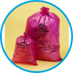 Biohazard Disposal Bags, PP, Red, 38µm