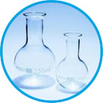 Boiling flasks, flat bottom, narrow neck, Pyrex®