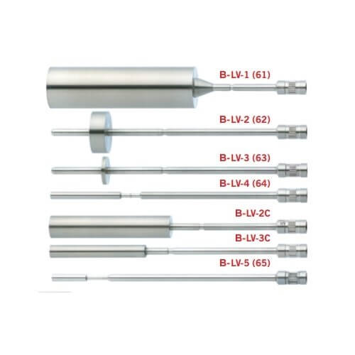 For low viscosity liquids (soups, brought, beverages), the LV spindle set is appropriate