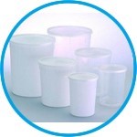 Jars, conical, with snap lid, PP