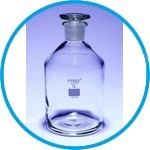 Reagent bottles, narrow-mouth, glass stopper, Pyrex®