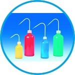Coloured wash-bottles, narrow-neck, LDPE