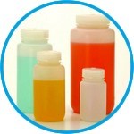 Wide-mouth bottles Nalgene™, fluorinated HDPE, with screw cap, fluorinated PP