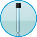 Disposable culture tubes, soda-lime glass, with screw cap