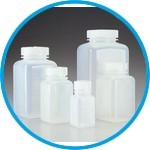 Square bottles, wide mouth Nalgene™, PPCO, with screw cap, PP
