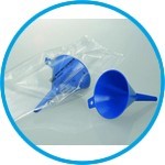 Disposable funnels, PS, blue