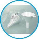 Disposable powder funnels, PS, white