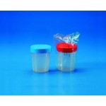 Urine container 150ml red with screw cap