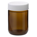 Jar 258ml Amber Glass TO 66 Closure White IdentiPack DV3220-L
