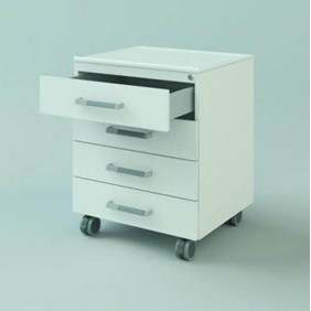 Kottermann U/B mobile cabinet, 450x590x516, 1 drawer 150mm, 1 315-00109